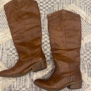 FRANCO FORTINI Winchester Brown Leather Tall Pull On Riding Boots Size 5.5
